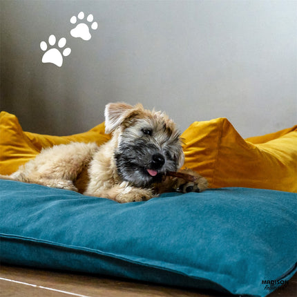 Hondenkussen comfort ca.100x70x10cm Panama sea blue