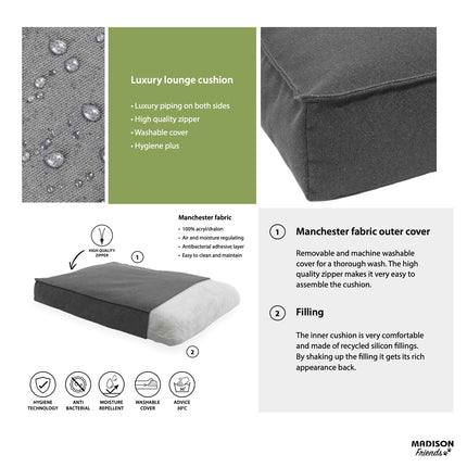 Hondenlounge ca.80x55x15cm Outdoor Manchester grey