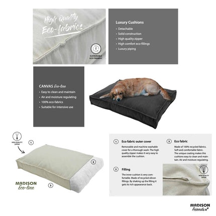 Hondenlounge ca.100x68x15cm Dark grey canvas eco+