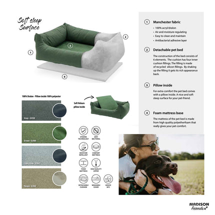 Hondenmand ca.80x67x22cm Outdoor Manchester green