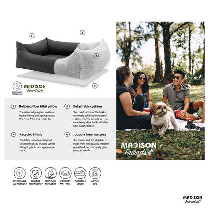 Hondenmand ca.100x80x25cm Beige canvas eco+