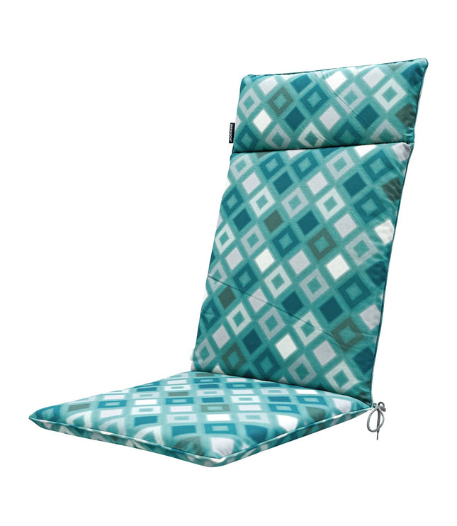 Kussen hoog universeel ca.120x50cm Outdoor Grids sea blue