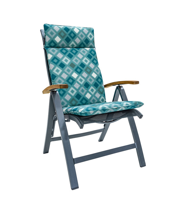 Kussen hoog universeel ca.120x50cm Outdoor Grids sea blue