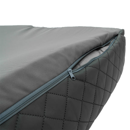 Hondenmand ca.80x67x22cm Skai leather check grey