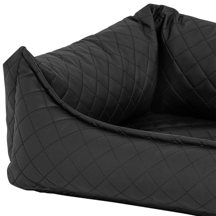 Hondenmand ca.80x67x22cm Skai leather check grey