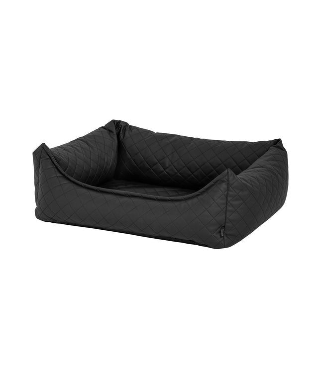 Hondenmand ca.100x80x25cm Skai leather check grey