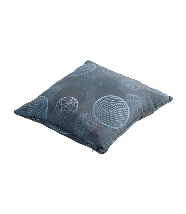 Sierkussen paspel ca.50x50cm Circle blue