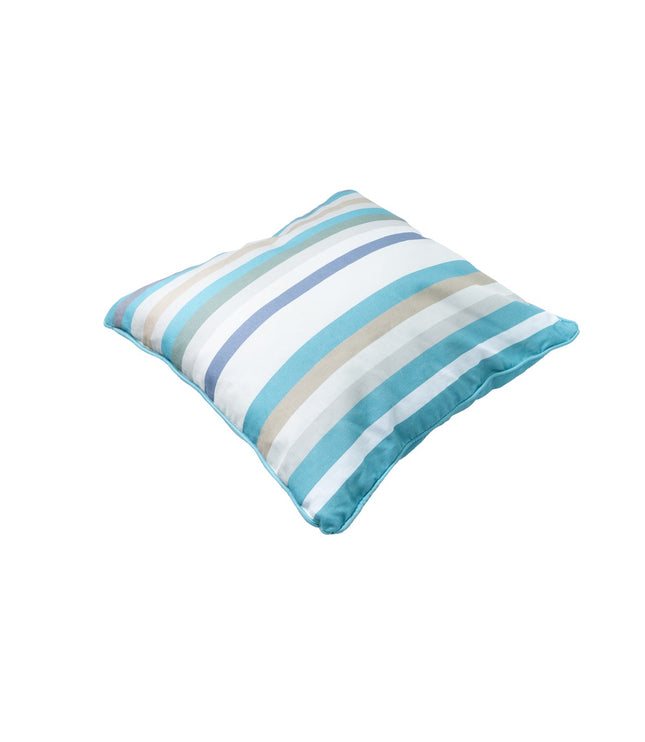Sierkussen paspel ca.50x50cm Righe azure