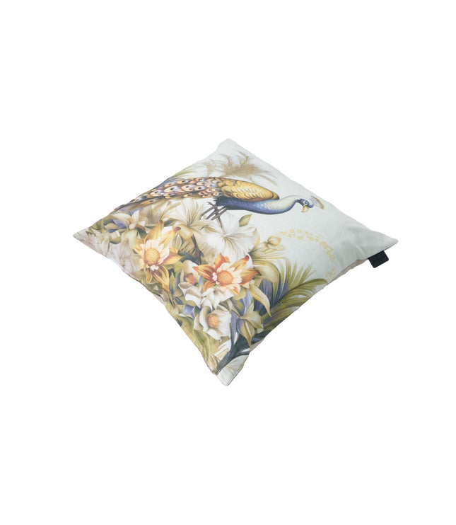 Sierkussen paspel ca.50x50cm Flore purple